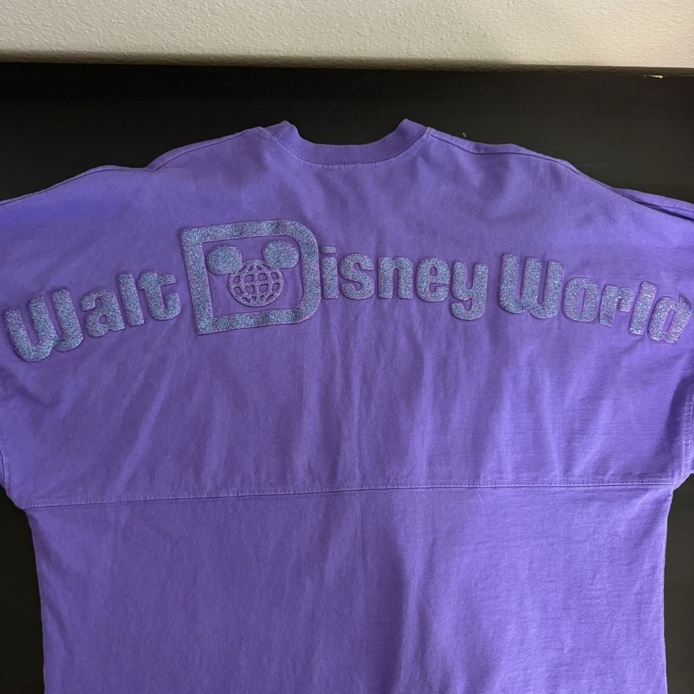 Disney Parks Exclusive Imagination Purple Spirit Jersey Adult Size Small Glitter